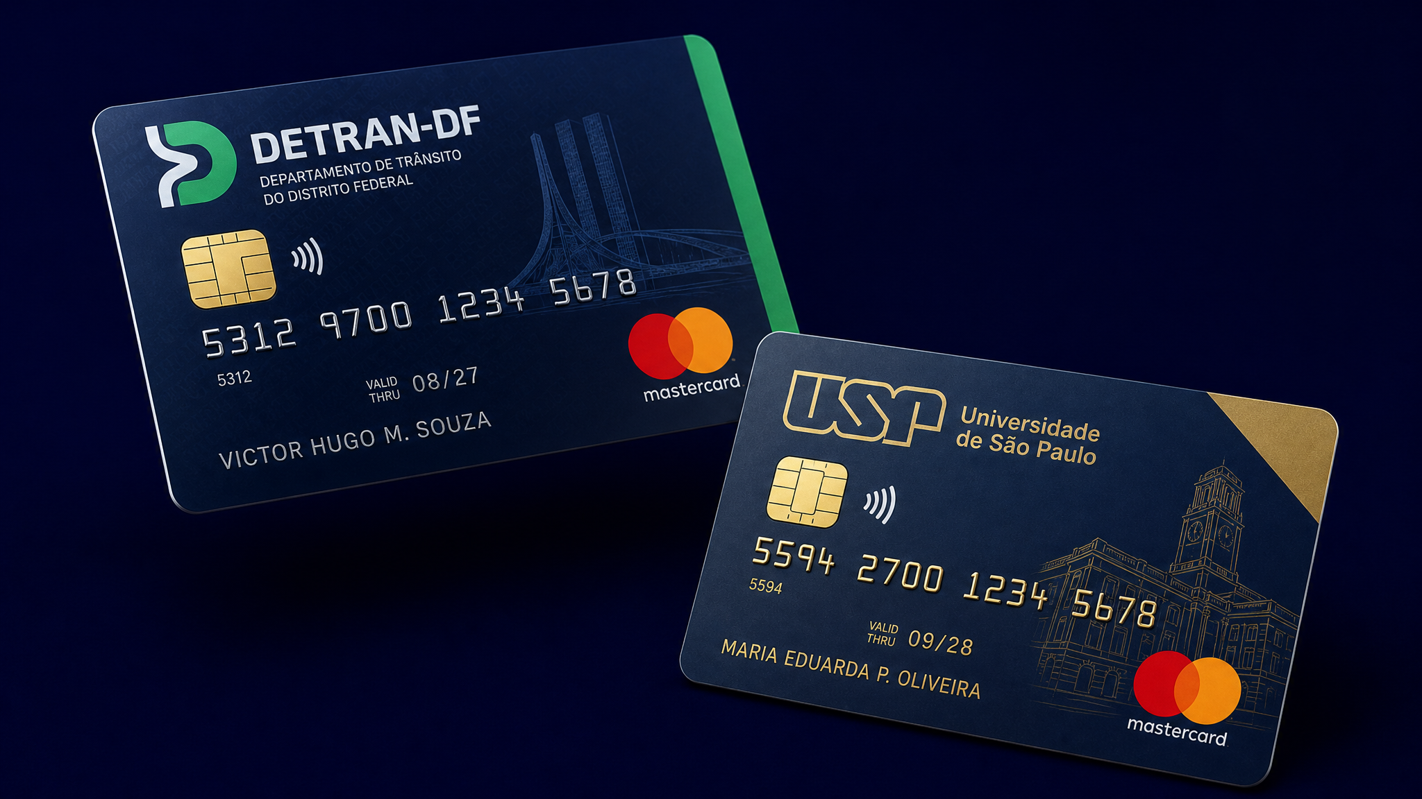 Cartões personalizados DETRAN e USP